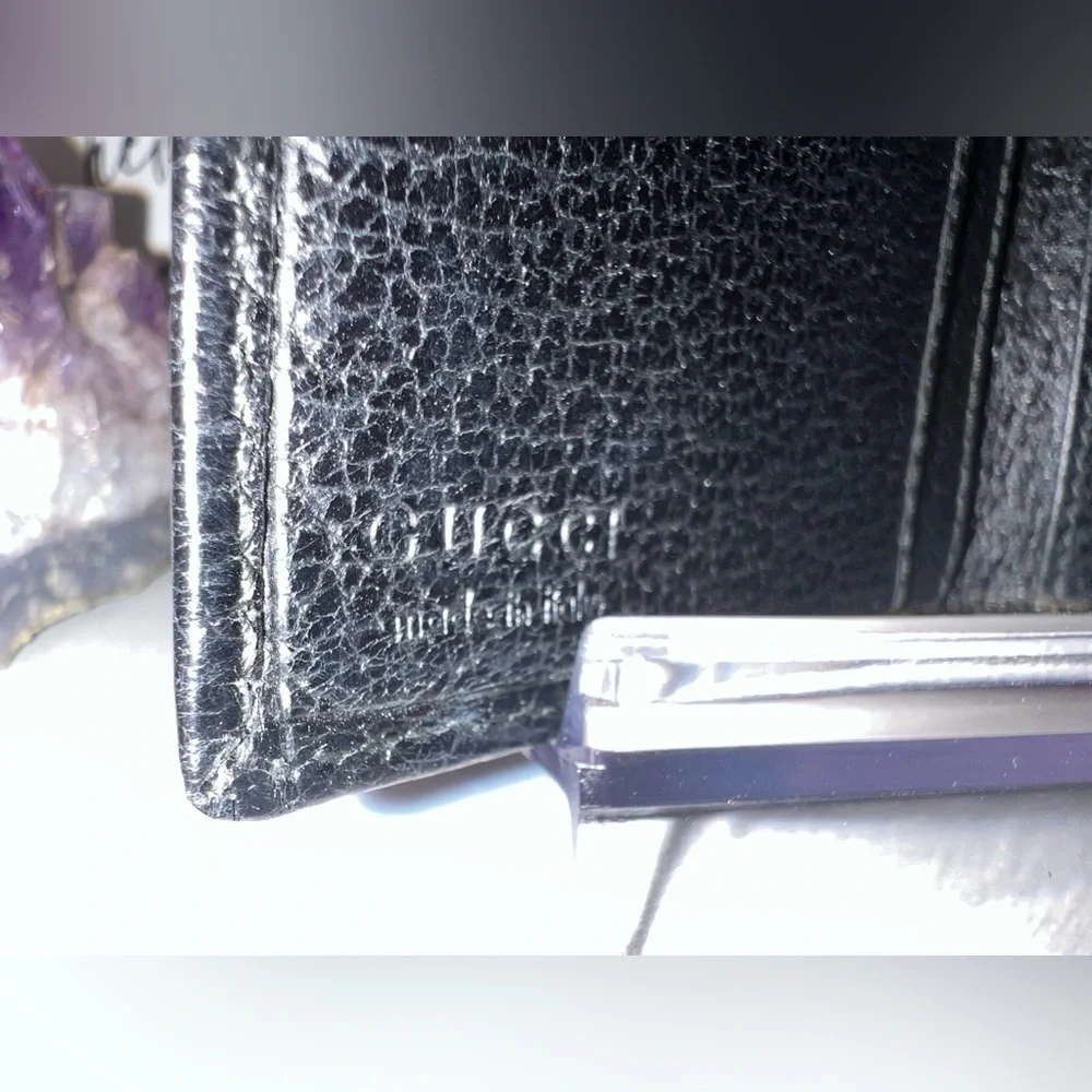 EUC rare vintage Gucci Continental black leather Wallet - Picture 7 of 9